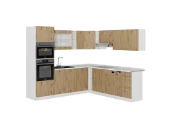 Winkelküchen<Vicco R-Line Eckküche /Weiß 237 x 247 cm ohne Arbeitsplatte ohne E-Geräte