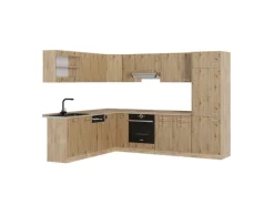 New Vicco R-Line Eckküche Artisan-Eiche/Goldkraft Eiche 227 x 287 cm AP Eiche ohne E-Geräte Artisan Eiche