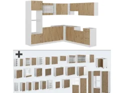 Winkelküchen|Einbauküchen<Vicco R-Line Eckküche /Weiß 237 x 247 cm AP Anthrazit ohne E-Geräte