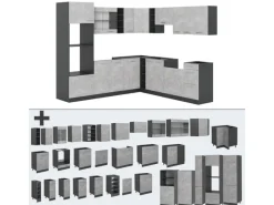 Winkelküchen|Zubehör Für Küchenarmatur<Vicco R-Line Eckküche /Anthrazit 237 x 60 cm ohne Arbeitsplatte ohne E-Geräte