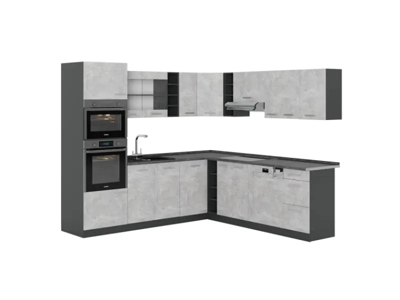 Vicco R-Line Eckküche /Anthrazit 237 x 247 cm AP Anthrazit ohne E-Geräte< Winkelküchen|Einbauküchen