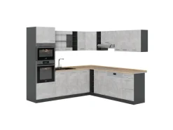 Vicco R-Line Eckküche /Anthrazit 237 x 247 cm AP Eiche ohne E-Geräte< Winkelküchen|Kücheninseln