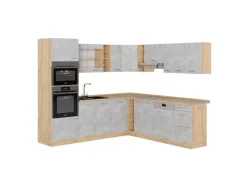 Vicco R-Line Eckküche /Goldkraft Eiche 237 x 247 cm AP Eiche ohne E-Geräte< Winkelküchen