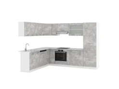 Online Vicco R-Line Eckküche 227 x 287 cm AP Marmor ohne E-Geräte Beton
