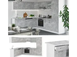 Online Vicco R-Line Eckküche 227 x 287 cm AP Marmor ohne E-Geräte Beton