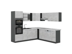 Vicco R-Line Eckküche /Anthrazit 237 x 247 cm AP Marmor ohne E-Geräte< Winkelküchen|Einbauküchen