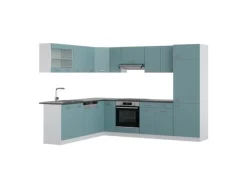 Hot Vicco R-Line Eckküche Blau-Grau/Weiß 227 x 287 cm AP Anthrazit ohne E-Geräte Blaugrau