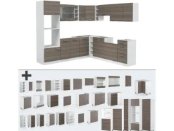 Vicco R-Line Eckküche /Weiß 237 x 60 cm ohne Arbeitsplatte ohne E-Geräte< Winkelküchen|Einbauküchen