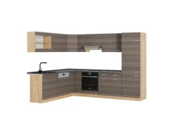 New Vicco R-Line Eckküche /Goldkraft Eiche 227 x 287 cm AP Anthrazit ohne E-Geräte Edelgrau