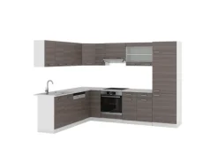 Winkelküchen<Vicco R-Line Eckküche /Weiß 227 x 287 cm ohne Arbeitsplatte ohne E-Geräte