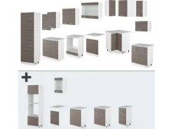 Winkelküchen<Vicco R-Line Eckküche /Weiß 227 x 287 cm ohne Arbeitsplatte ohne E-Geräte