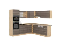 Vicco R-Line Eckküche /Goldkraft Eiche 237 x 247 cm AP Eiche ohne E-Geräte< Winkelküchen|Einbauküchen