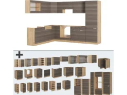 Vicco R-Line Eckküche /Goldkraft Eiche 227 x 287 cm AP Eiche ohne E-Geräte< Winkelküchen