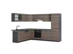 Vicco R-Line Eckküche /Anthrazit 227 x 287 cm AP Anthrazit ohne E-Geräte Edelgrau