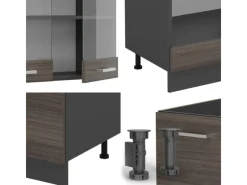 Vicco R-Line Eckküche /Anthrazit 227 x 287 cm AP Anthrazit ohne E-Geräte Edelgrau