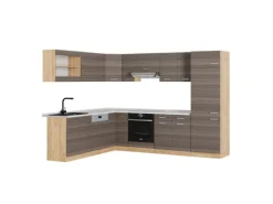 Hot Vicco R-Line Eckküche /Goldkraft Eiche 227 x 287 cm AP Marmor ohne E-Geräte Edelgrau