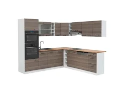 Vicco R-Line Eckküche /Weiß 237 x 247 cm AP Eiche ohne E-Geräte< Kühlschränke|Winkelküchen