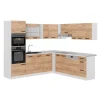 Vicco R-Line Eckküche Goldkraft Eiche/Weiß 237 x 247 cm AP Anthrazit ohne E-Geräte