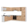 Winkelküchen|Einbauküchen<Vicco R-Line Eckküche Goldkraft Eiche/Weiß 227 x 287 cm AP Eiche ohne E-Geräte