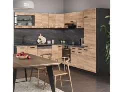 Winkelküchen<Vicco R-Line Eckküche Goldkraft Eiche/Anthrazit 227 x 287 cm AP Anthrazit ohne E-Geräte