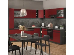 Winkelküchen<Vicco R-Line Eckküche 257 x 60 cm J-Shapeohne Arbeitsplatte ohne E-Geräte