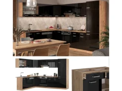 Winkelküchen|Herde<Vicco R-Line Eckküche /Goldkraft Eiche 227 x 287 cm AP Marmor ohne E-Geräte