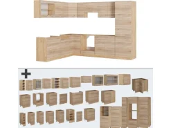 Vicco R-Line Eckküche Sonoma/Goldkraft Eiche 227 x 287 cm AP Eiche ohne E-Geräte< Winkelküchen|Einbauküchen