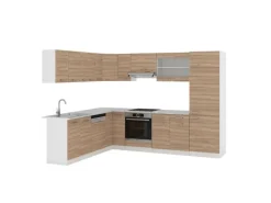 Clearance Vicco R-Line Eckküche Sonoma 227 x 287 cm ohne Arbeitsplatte ohne E-Geräte Sonoma Eiche