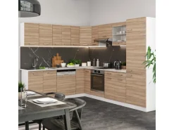 Clearance Vicco R-Line Eckküche Sonoma 227 x 287 cm ohne Arbeitsplatte ohne E-Geräte Sonoma Eiche