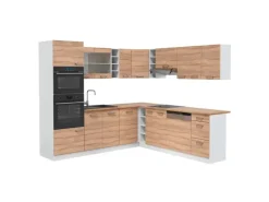 Hot Vicco R-Line Eckküche Sonoma/Weiß 237 x 247 cm AP Eiche ohne E-Geräte Sonoma-Weiß
