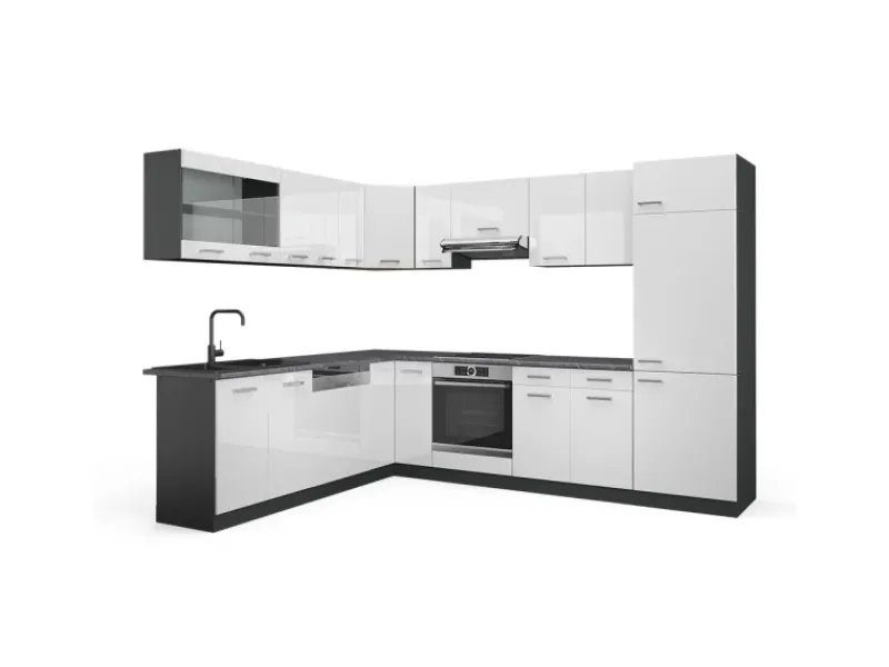 Winkelküchen|Einbauküchen<Vicco R-Line Eckküche /Anthrazit 227 x 287 cm AP Anthrazit ohne E-Geräte