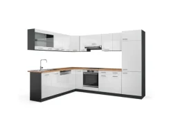 Vicco R-Line Eckküche /Anthrazit 227 x 287 cm AP Eiche ohne E-Geräte< Winkelküchen|Einbauküchen
