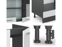 Vicco R-Line Eckküche /Anthrazit 227 x 287 cm AP Eiche ohne E-Geräte< Winkelküchen|Einbauküchen