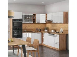 Vicco R-Line Eckküche Weiß Hochglanz/Goldkraft Eiche 237 x 60 cm ohne Arbeitsplatte ohne E-Geräte< Winkelküchen