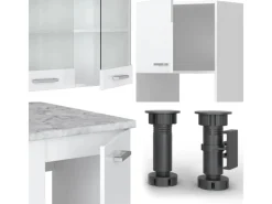 Vicco R-Line Eckküche Hochglanz/ 237 x 247 cm AP Anthrazit ohne E-Geräte< Winkelküchen|Einbauküchen