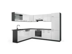 Vicco R-Line Eckküche /Anthrazit 227 x 287 cm ohne Arbeitsplatte ohne E-Geräte< Winkelküchen|Einbauküchen