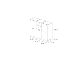 New Vicco R-Line Einbauküche Blau-Grau/Anthrazit 180 cm ohne Arbeitsplatte ohne E-Geräte Blaugrau