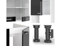 Vicco R-Line Einbauküche in L-Form /Weiß 237 x 247 cm AP Anthrazit ohne E-Geräte< Winkelküchen|Einbauküchen