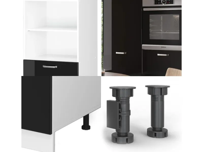 Vicco R-Line Einbauküche /Weiß 180 cm ohne Arbeitsplatte ohne E-Geräte< Einbauküchen