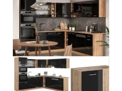 Vicco R-Line Einbauküche /Goldkraft Eiche 237 x 60 cm ohne Arbeitsplatte ohne E-Geräte< Winkelküchen