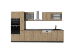 Einbauküchen<Vicco R-Line Küche Artisan Eiche/Anthrazit 350 cm mit HochschrankAP Anthrazit ohne E-Geräte