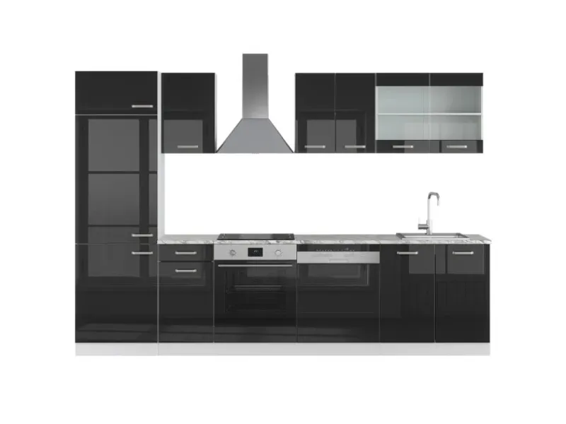 Vicco R-Line Küche 300 cm AP Marmor ohne E-Geräte< Einbauküchen