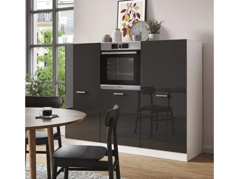 Einbauküchen<Vicco R-Line Küchenblock /Weiß 180 cm ohne Arbeitsplatte ohne E-Geräte
