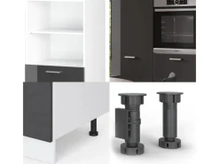 Einbauküchen<Vicco R-Line Küchenblock /Weiß 180 cm ohne Arbeitsplatte ohne E-Geräte