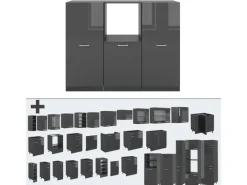 Clearance Vicco R-Line Küchenblock Hochglanz/ 180 cm ohne Arbeitsplatte ohne E-Geräte Anthrazit