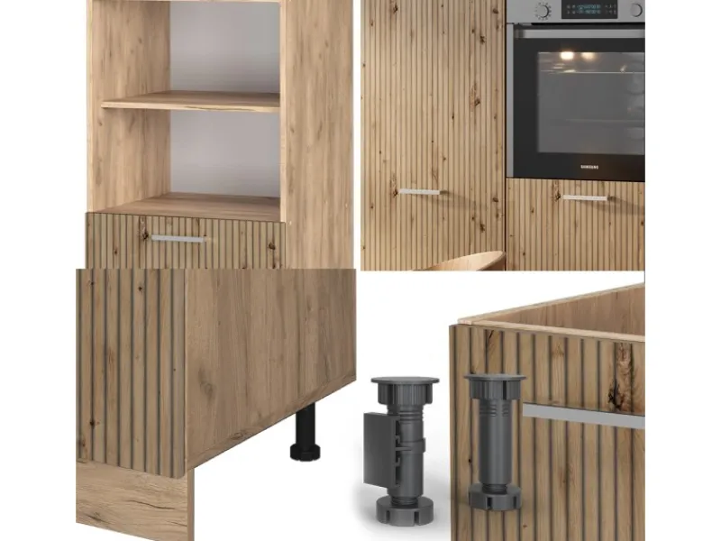 Hot Vicco R-Line Küchenblock Artisan-Eiche/Goldkraft Eiche 180 cm ohne Arbeitsplatte ohne E-Geräte Artisan Eiche