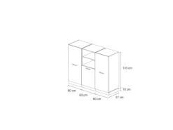 Einbauküchen<Vicco R-Line Küchenblock Artisan Eiche/Anthrazit 180 cm ohne Arbeitsplatte ohne E-Geräte
