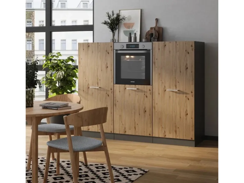 Einbauküchen<Vicco R-Line Küchenblock Artisan Eiche/Anthrazit 180 cm ohne Arbeitsplatte ohne E-Geräte