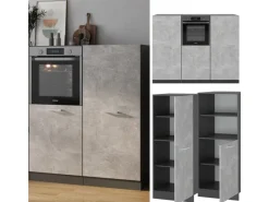 Sale Vicco R-Line Küchenblock /Anthrazit 180 cm ohne Arbeitsplatte ohne E-Geräte Beton