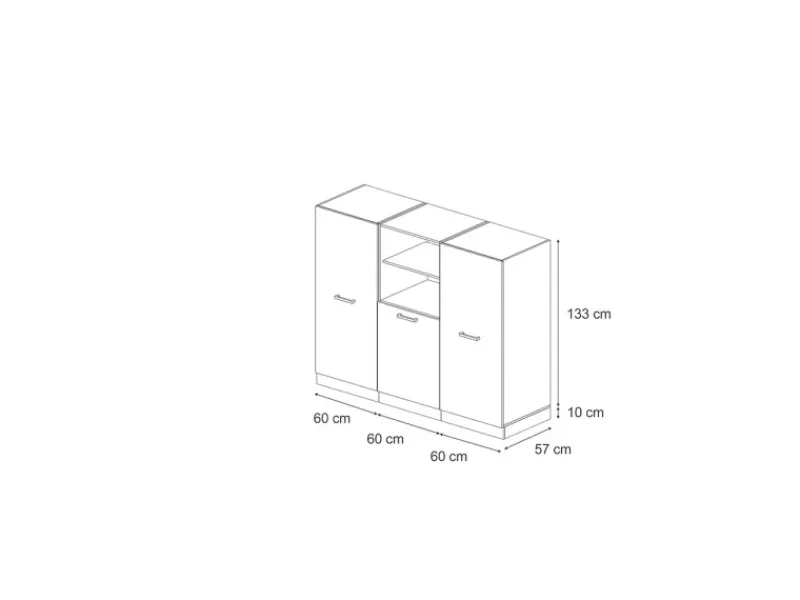 Sale Vicco R-Line Küchenblock /Anthrazit 180 cm ohne Arbeitsplatte ohne E-Geräte Beton